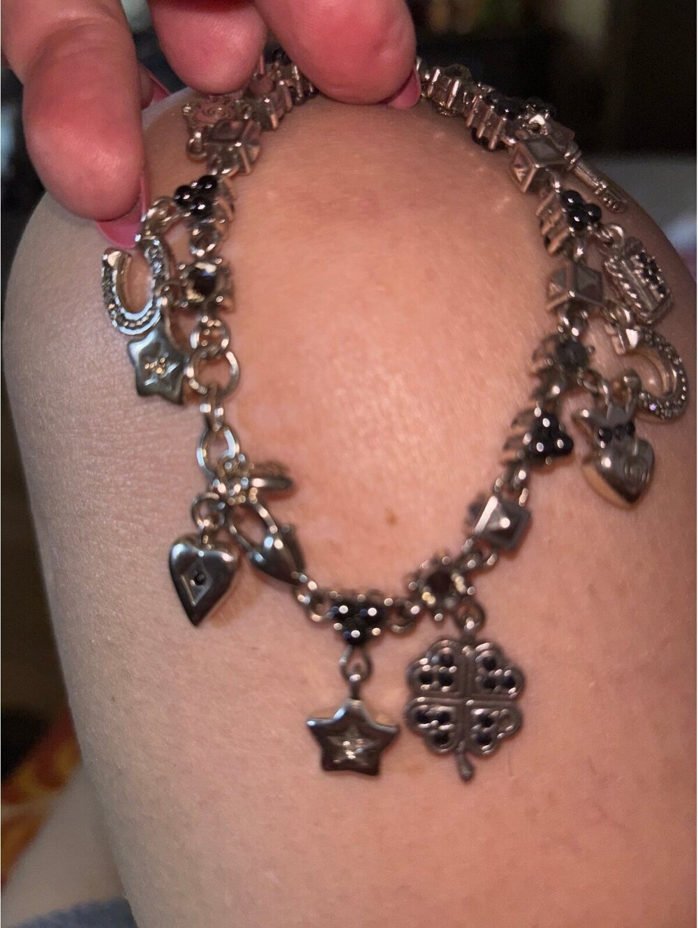 Brighton Link Charm Bracelet Crystal Stations Lucky symbols